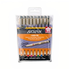 Σετ μαρκαδοροι SAKURA Pigma Brush - 9 τεμαχια